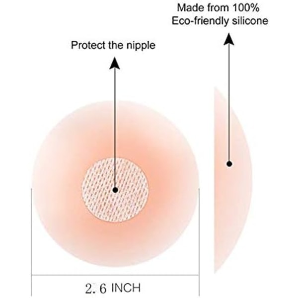 8 paria nännisuojaa, uudelleenkäytettäviä itseliimautuvia näkymättömiä silikonisia nännisuojia