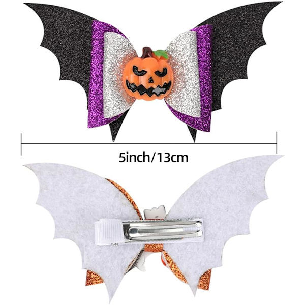 3 kappaletta Halloween-hiuspidikettä, Halloween-lisävaruste lepakko kurpitsa kallo