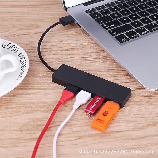 Usb Hub, 4 Port Usb 3.0 Hub, Ultra Slim Bærbar Data Hub Anvendelig Til Notebook Pc, Bærbar Computer, Usb Flashdrev