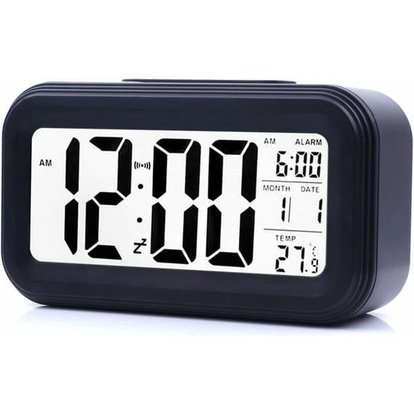Elektroninen kello LED-näytöllä (musta)