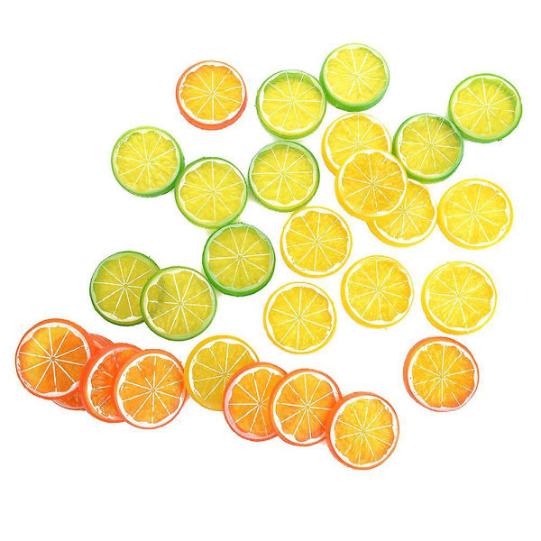 30 st simulerade citronskivor Simulerade fruktskivor Konstgjord citronskiva Falska citronskivor för fest Köksbröllopsdekoration