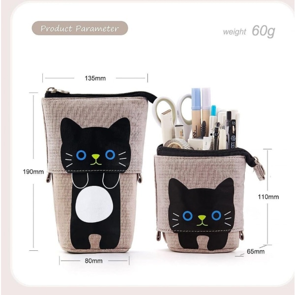 Blyantveske Retractable Artist Bag Makeup Brush Holder Canvas