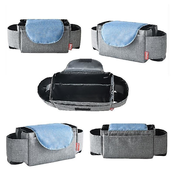 Babyvognpose, bleie, flaskeholder, oppbevaringspose, hengende oppbevaringspose, kopppose, rullestolpose, rød