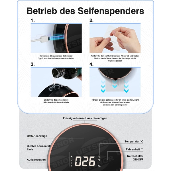 Mobil mousse vaskemaskine væg sæbedispenser infrarød induktion automatisk sæbedispenser genopladelig usb