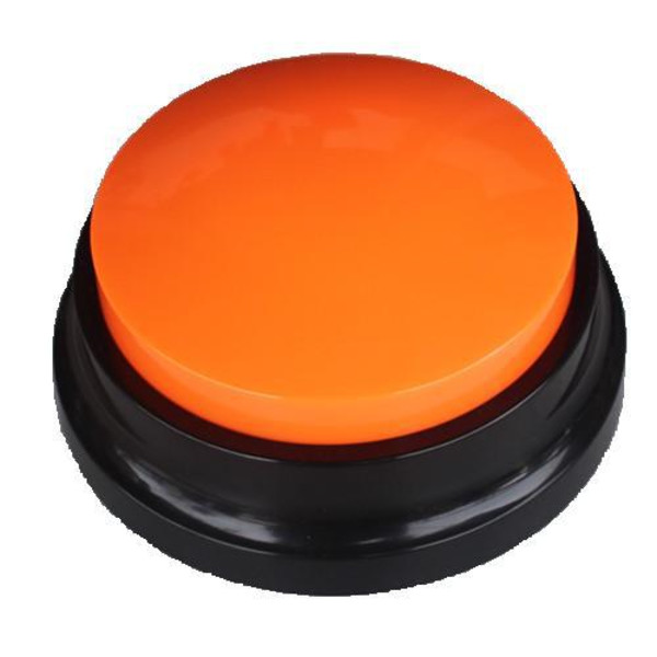 Knapp för husdjurskommunikation Hundhögtalare Träning Pratleksak Inspelning Ljudknapp Squeeze Box Röst (Orange)