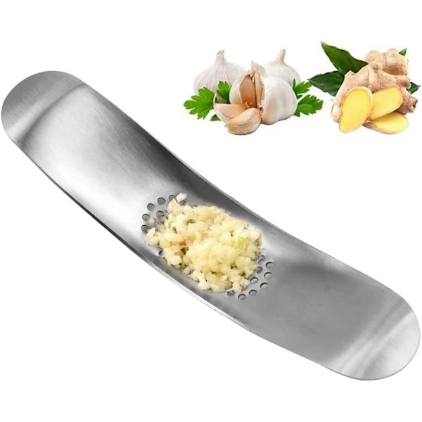 2 kpl ruostumattomasta teräksestä valmistettuja valkosipulipuristimia valkosipulin valmistukseen 19*4cm
