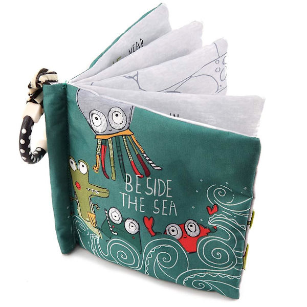 Krølle Baby Kludbøger Til Babyer Småbørn, Ugiftige Bløde Stof Baby Lærende Legetøjsbøger Til 0 - 6 Måneder（Octopus）