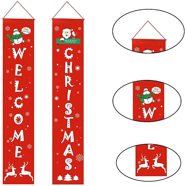 2 stk. juledekorationer banner, hoveddør dekoration bann