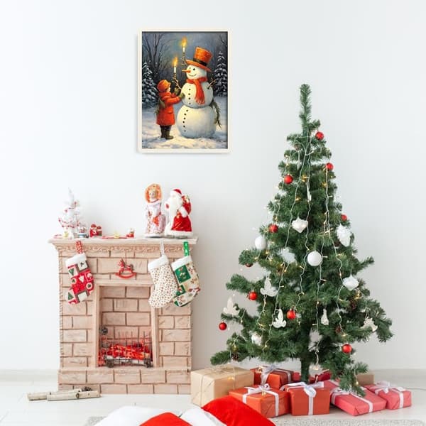 12x16 tommer DIY diamantmaleri julekits til voksne søde Sno
