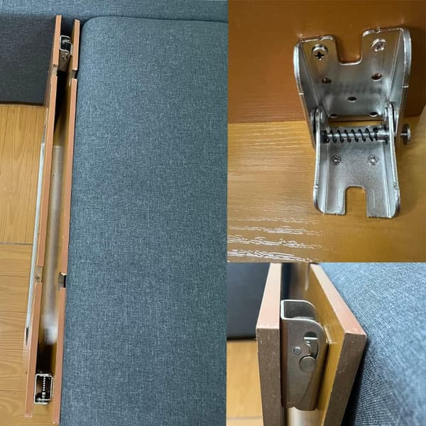 Selvlåsende foldebeslag til foldeben, folde bordplade, folde