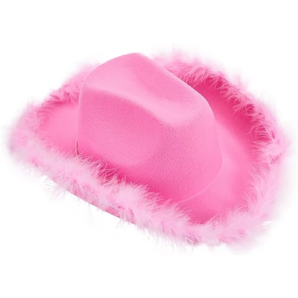 Dame Filthat Cowboy Hat med Fjer Cowgirl Hat til Udklædning, Ro