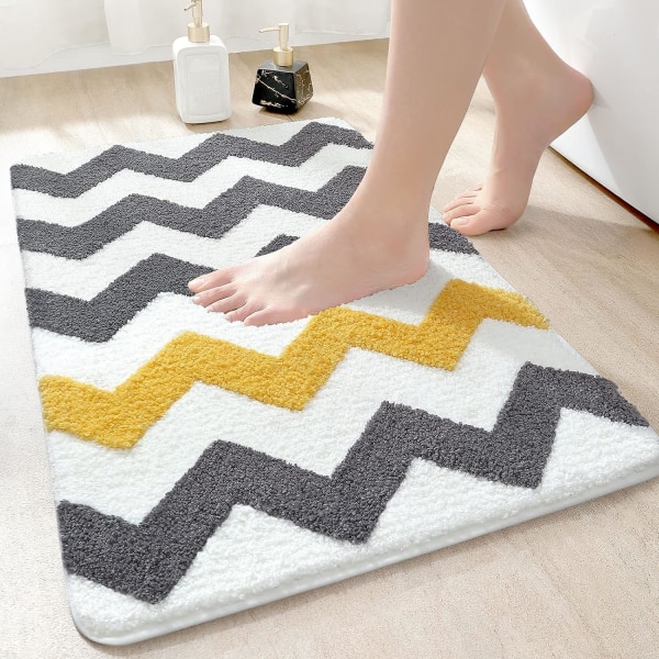 Skridsikker bademåtte, blødt mikrofiber brusebadsmåtte, ekstra tykt brusebad
