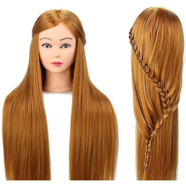 26 tommer træningshoved professionel 100% syntetisk fiberhår frisør styling mannequin