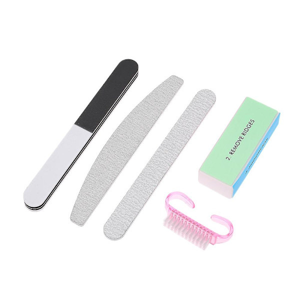 5 st Nail Art Buffer Fil Block Borste Manikyr Pedikyr Slipning Polering Nagel Skönhetsverktyg