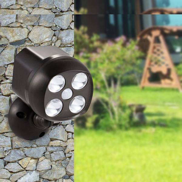 Rörelsesensorlampor, 600 lumen LED-säkerhetsväggstrålkastare för P