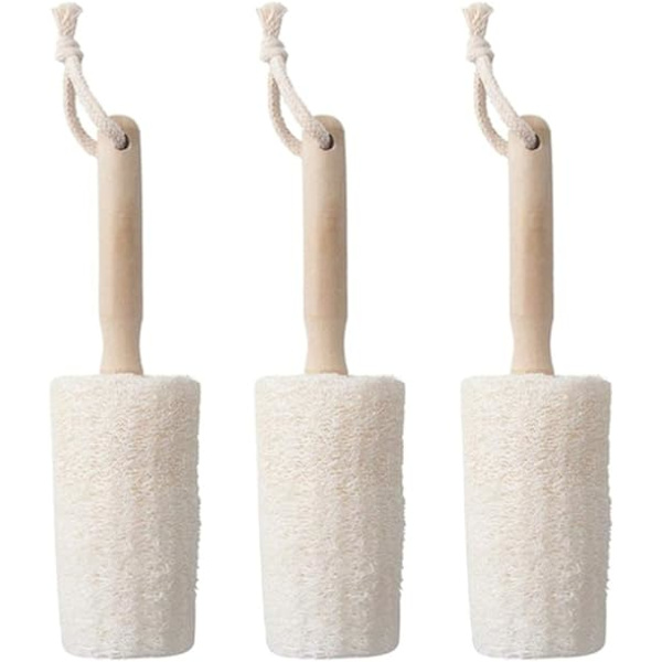 3 kappaletta vesipullon puhdistusharja pitkä puukahvainen luffa lasi