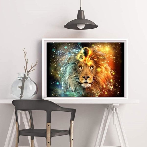 5D Diamond Painting Kit, DIY Diamond 40 x 30 cm Painting Lion, Adu