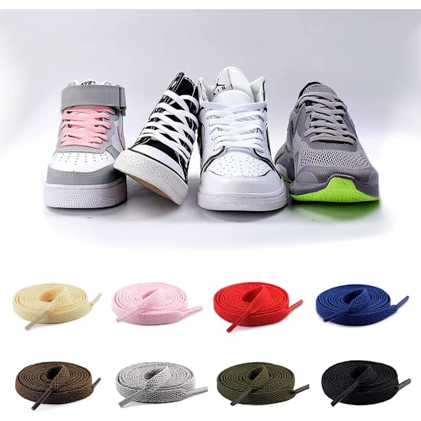 Runda skosnören och platta skosnören Barn Kvinnor Män 100cm Flera färger Kvalitetsskosnören för Sneakers Skor Stövlar 1 par
