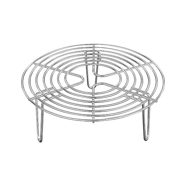 Høj dampstativ i rustfrit stål, multifunktionel kurv til trykkoger, 20*4 cm