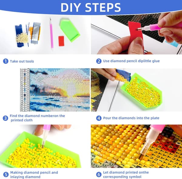 Diamantmaleri Kit til Voksne, 12x16 Tommer DIY Digital Maleri A