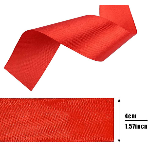 Rött Satängband, 91m x 40mm Bredd Solid Satängband Satängband