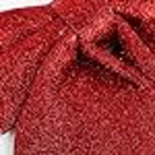 5 stk røde glitterbuer til å dekorere juletreet