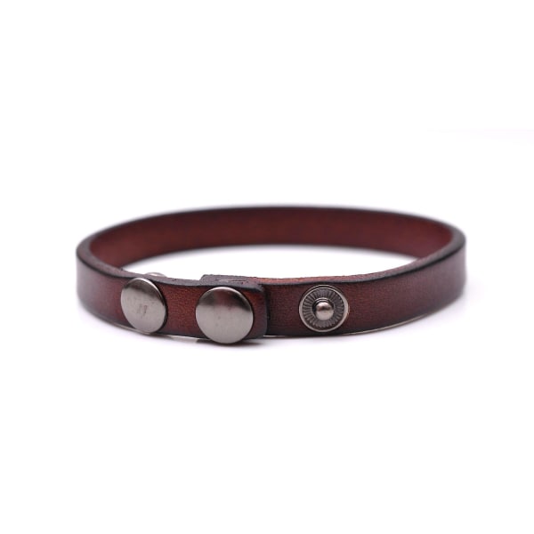 Fashion Simply Cool Ægte Læder Armbånd Manchet Armbånd Unisex Brun