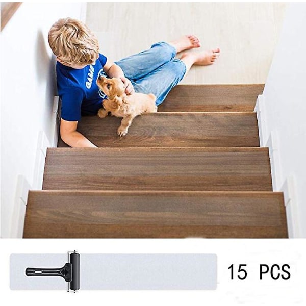 15pcs Non-slip Stair Treads Strips Safety Anti Slip Transparent Tape Safe 10cm*60cm