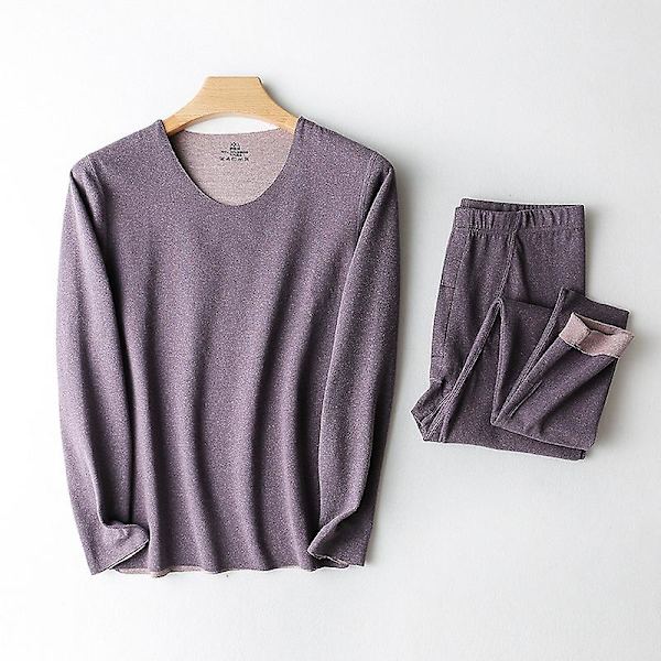 Mäns Termisk Underkläder Set Baslager Fleece Fodrad Mjuk Topp Botten