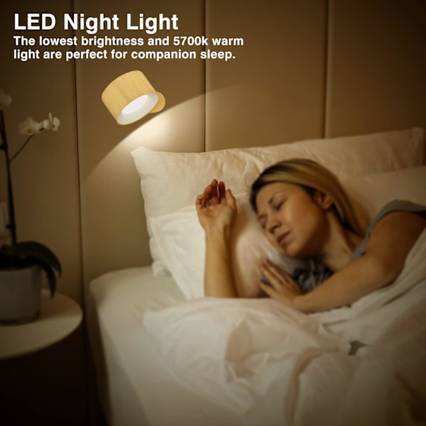 LED-vägglampor, vägglampor med uppladdningsbart batteri USB-port 3