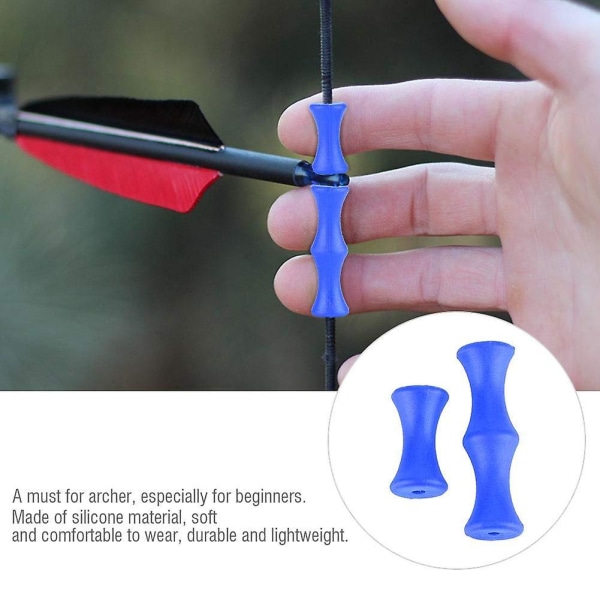 1 Set Pilbåge Sträng Finger Saver Skyddande Utrustning, Quickshot Guard Finger Saver Silikon Finger Protector För Recurve Compound Båge（Blå）