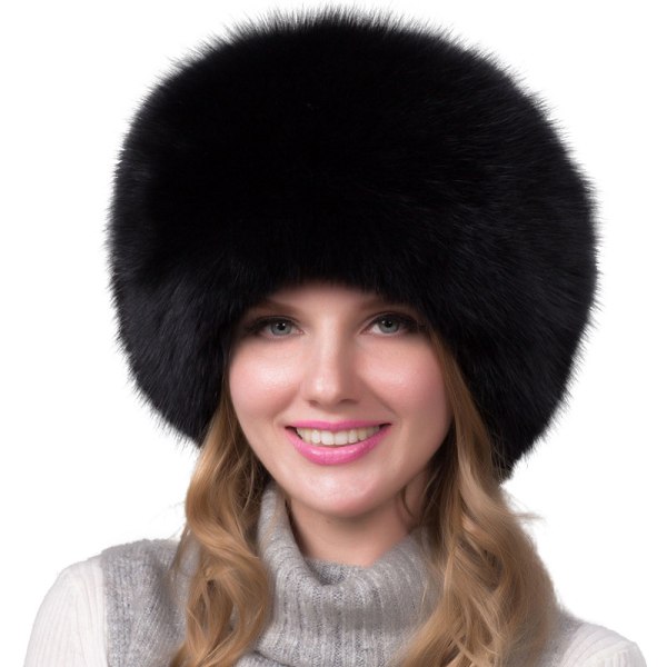 Chapka en Fourrure pour Femme Toque de Style Russe, Faux chapeau de fourrure  de renard-Noir fc8e | Fyndiq