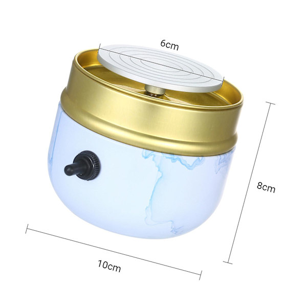 Mini elektrisk pottemagerhjul 6cm keramisk maskine variabel hastighed med uret/mod uret rotation til begyndere（blå）