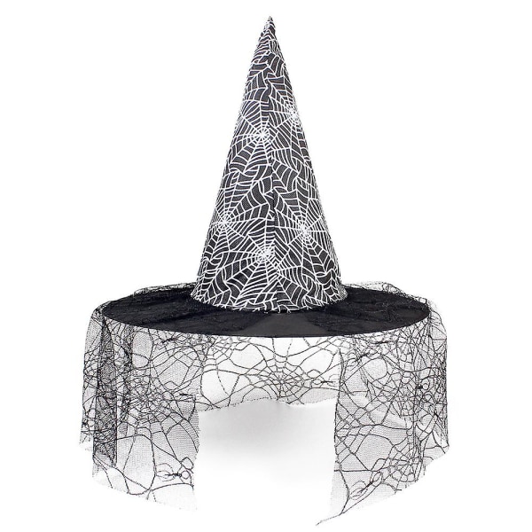 Halloween häxhatt Gaze cap Bredbrättad cap Halloween spetsig hatt Trollkarlsdräkt Svart