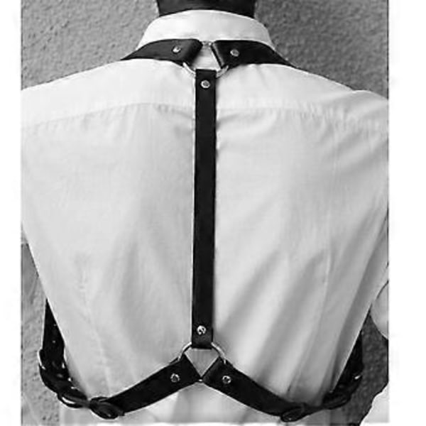 Rocker Body Accessories Punk-valjaat Miehille Goottilainen Rintaketju Body Chains Seksikkäät Riimuvaljaat Musta