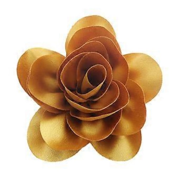 Tyylikäs rintakukka-asuste, muodikas satiinikukka-rintaneula, kaulusneula-koriste muotiharrastajille, kulta Gold