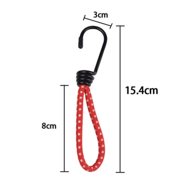 Bungee Cords with Hooks - 12 x 15cm Pack Universal Bungee Cords w