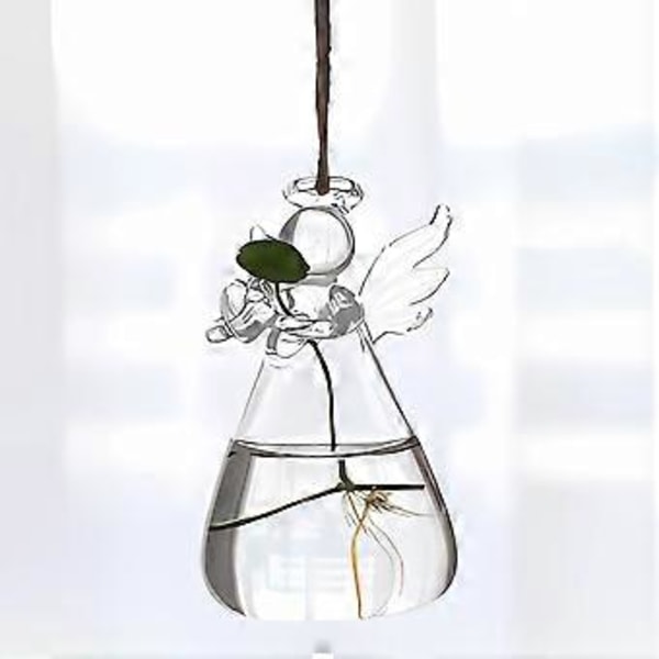 Hydroponisk Vas med Hängande Snodd Stabil Placering Minimalistisk Design Vas för Bordsdekoration & Heminredning Little Angel
