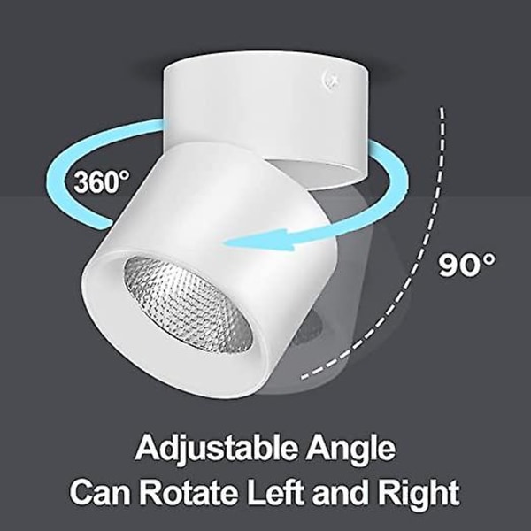 LED-spotlights, 12W taklampor roterbara och vikbara, köksbelysning, 3000k för kök, rum, kontor, hall