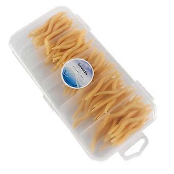150 st Konstgjorda Mjuka Fiske Maskar Fiske Larver Sötvatten Redskapslåda (Beige) Beige