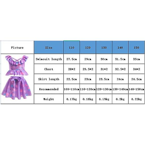 Magisk Full House Encanto Pigebadedragt Cos Dragt Et Ord Skulder Piger Cosplay Scenekostume（110cm）