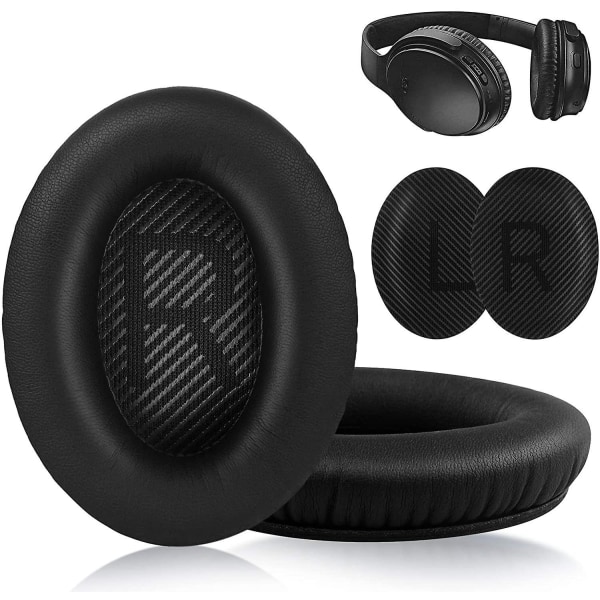 Ersättningsöronkuddar för QuietComfort 35 (QC35) och Quiet Comfort 35II (QC35 II) over-ear-hörlurar (svart)