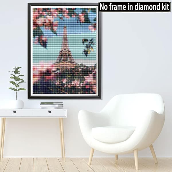 30×40cm 5D Diamantmaling Fuld Eiffeltårn, DIY Diamantbroderi