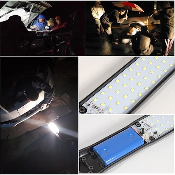 LED-työvalo Ladattavat työvalot 3 magneettitilassa LED-taskulamppu Tarkastusvalo Autokorjaukseen, Koti- ja ulkokäyttöön