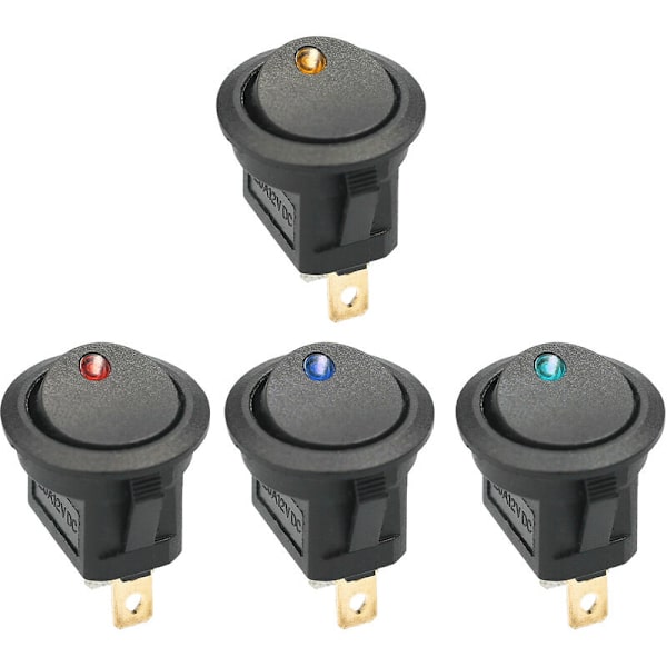 20 kpl DC 12V 20A pyöreä keinukytkin LED-valolla keinukytkin On-O