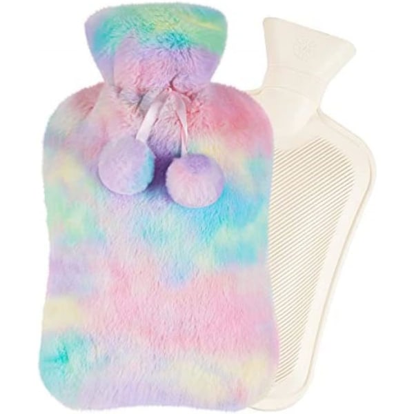 Rainbow Pattern Super Soft Fluffy Thermos and Lid for Water Fill