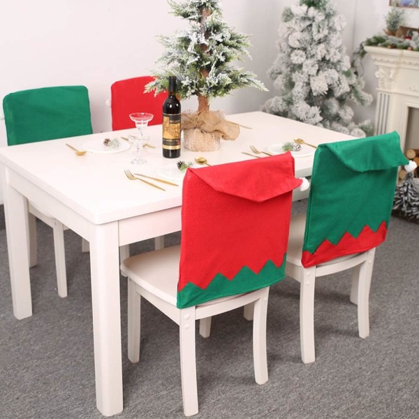 4 st jultomte matstolsöverdrag tomteluva juldekoration
