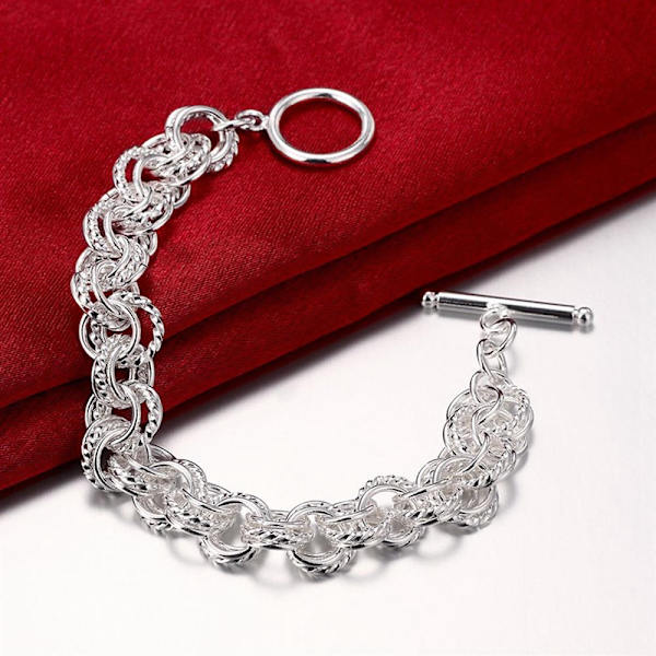 Vacker Charm Mode Bröllop Kvinnor Lady Solid Chain Armband Smycken
