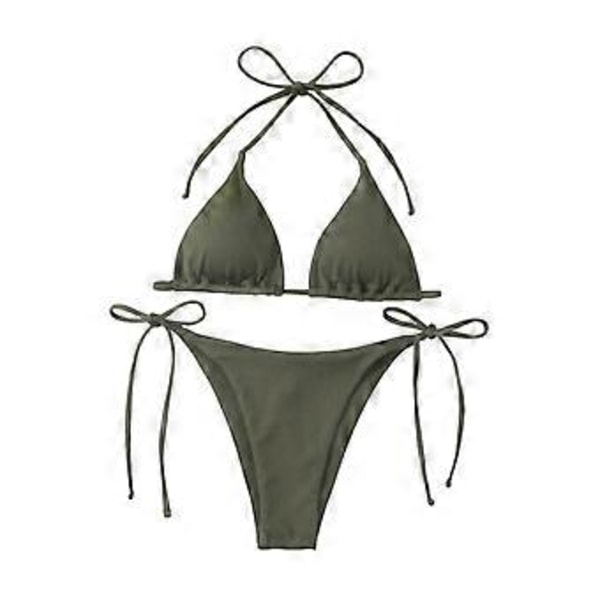 Dame Bikini Sæt Badedragt til Klub Vandaktiviteter Ferie Spa (Grøn L) Green L