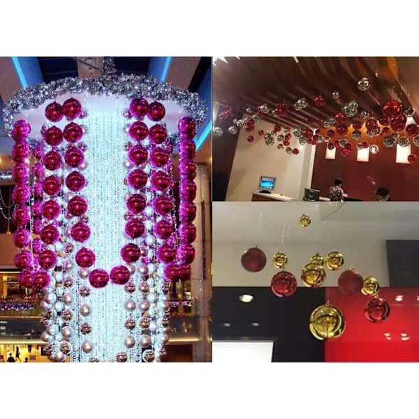 Rouge 3cm Lot de 24 Boules de Noël Assorties avec Pendentif incas